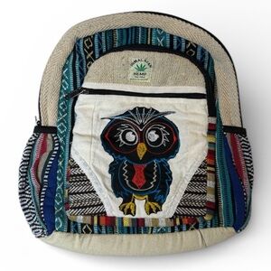 Rising International Himalayan hemp Multicolor Owl Women’s Backpack